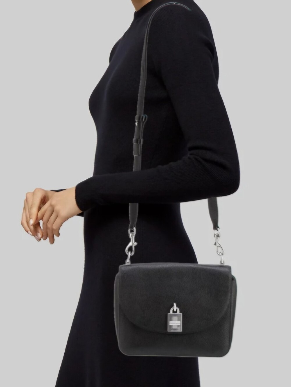 REBECCA MINKOFF Genuine Leather Black Messenger Crossbody